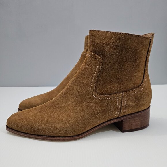 NEW Cole Haan Naia Ankle Bootie Size 8.5 Golden Toffee Suede Western Cowgirl - Picture 14 of 14